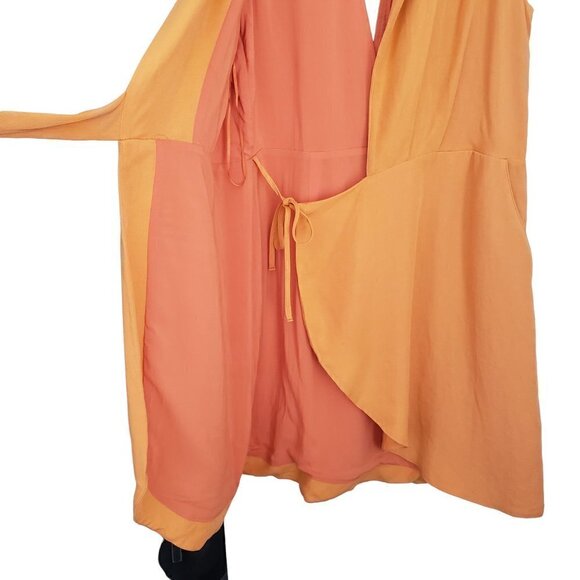 NWT Anthropologie Orange Linen Sleeveless Wrap Front Mini Dress - Picture 8 of 10